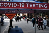 COVID-19 testing tent in New York City, March 2023