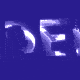 The acronym “DEI” shimmering with a blue-purple background