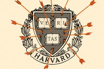 Illustration of the Harvard University seal with arrows in it