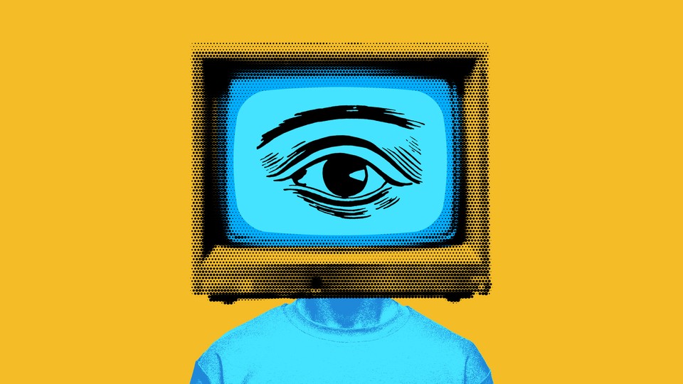 Photo illustration of an eye on an old-fashioned TV screen