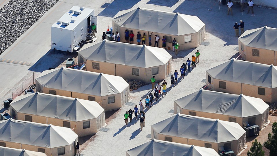 A tent camp for immigrant children near the southern U.S. border