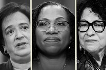 Triptych showing liberal Supreme Court justices