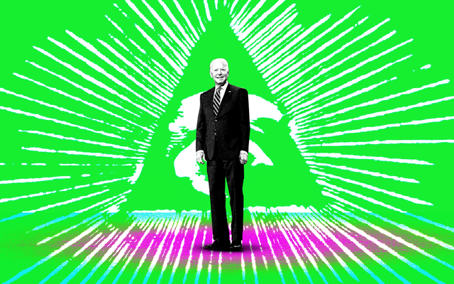 GIF of the Eye of Providence and Joe Biden