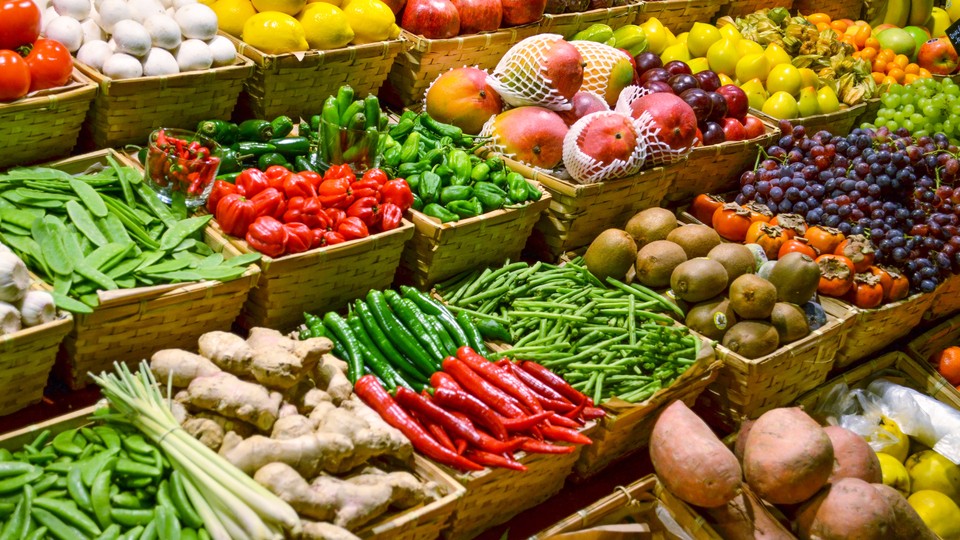 Produce at a market