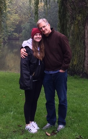 Rick Weissbourd with his daughter, Sophie, at a park somewhere