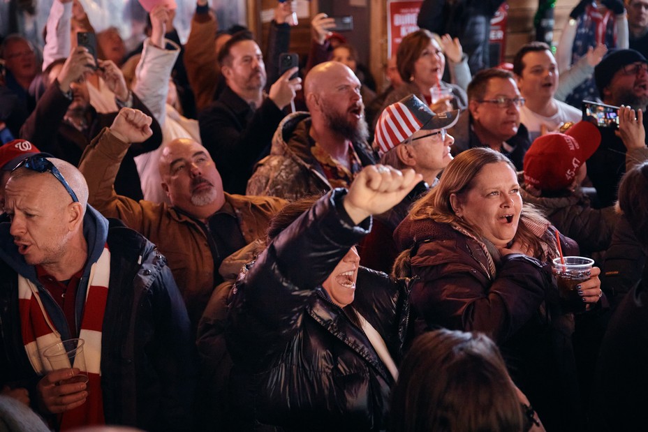 Supporters at the Dirty Water bar