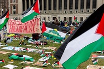 A pro-Palestinian college encampment