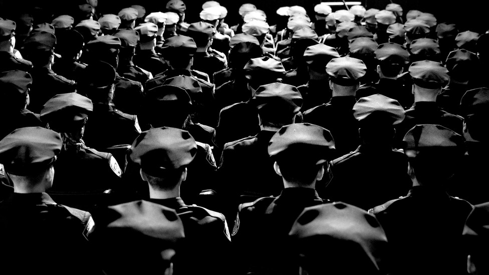 Police officers at a graduation ceremony
