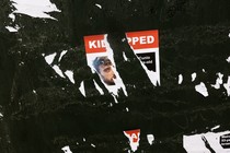 Posters distributed around the New York University campus of people kidnapped by Hamas on the October 7 raid of Israel are vandalized