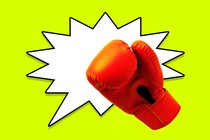 Illustration of a boxing glove hitting a speech bubble