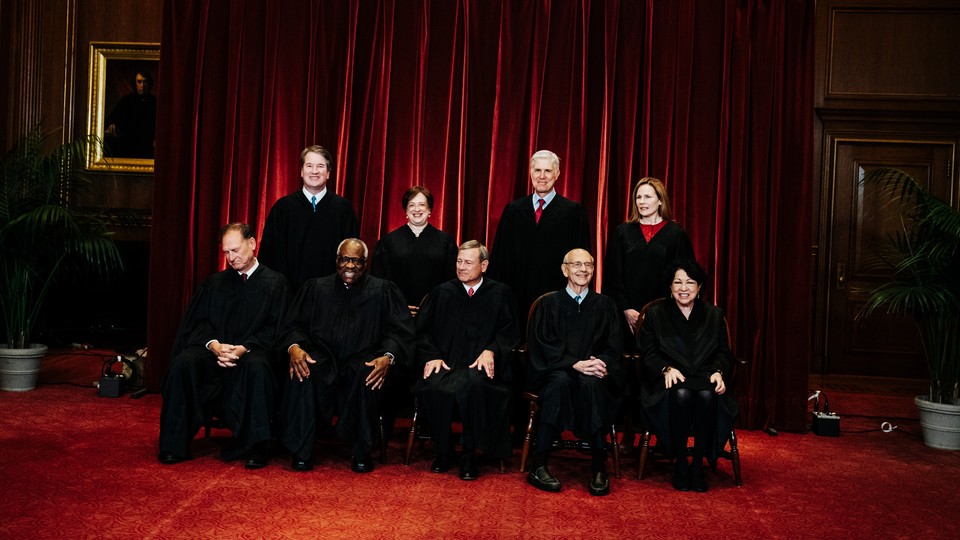 The Supreme Court justices sitting for a photo