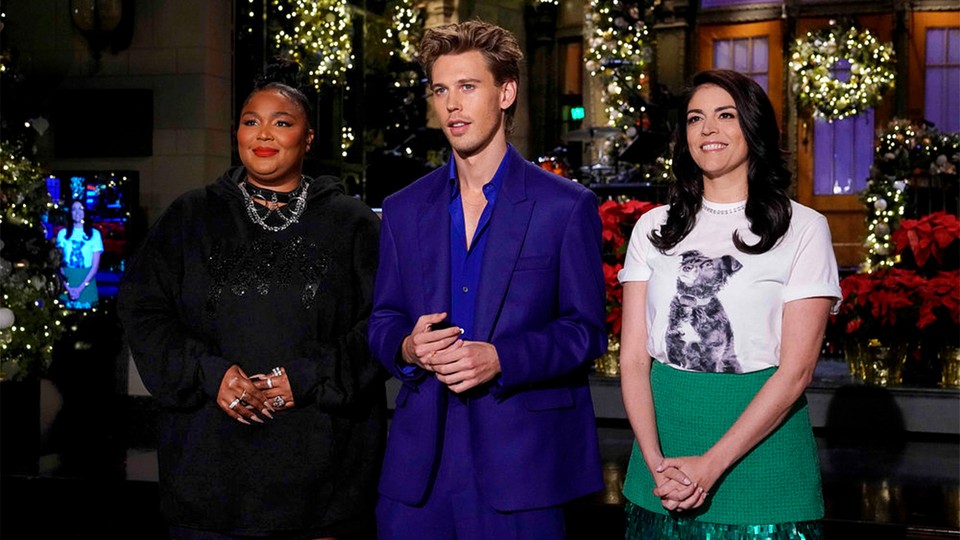 Lizzo, Austin Butler, and Cecily Strong on "SNL"