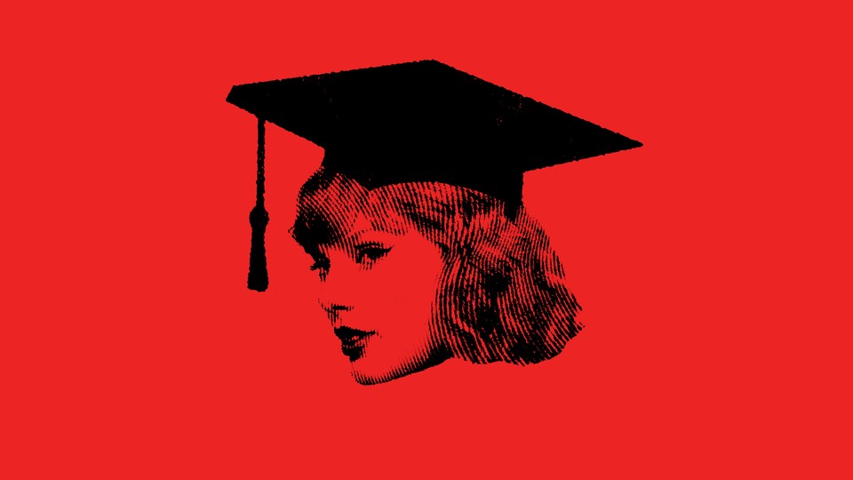 Illustration showing Taylor Swift wearing a graduation cap