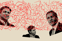 Illustration of Bobby Jindal, J. D. Vance, and Eric Greitens covered in red scribbles