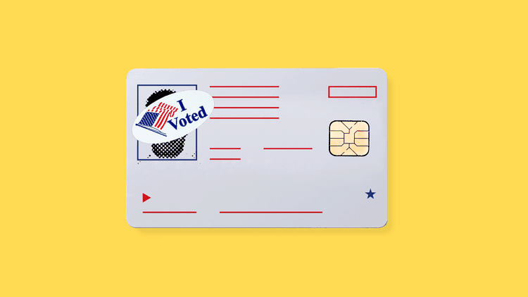 A mock-up of a national voter-ID card