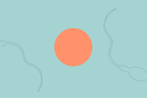 drawing of an orange egg and sperm against baby-blue background