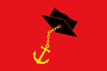 Illustration of a graduation cap where the tassel is a chain attached to an anchor