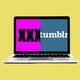 A computer with Tumblr's logo and "XXX" on the screen