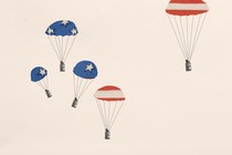 Illustration of parachutes with vaccine vials