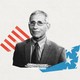 Anthony Fauci and fragments of the American flag