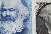 Illustration of Marx and a dollar bill
