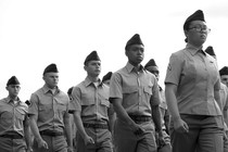 Soldiers marching