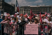 Picture: Thousands of people gather in Mexico City's main square to protest against the electoral overhaul by the governing party, on Sunday, Feb. 26, 2023.