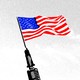 Illustration of a vaccine needle with an American flag