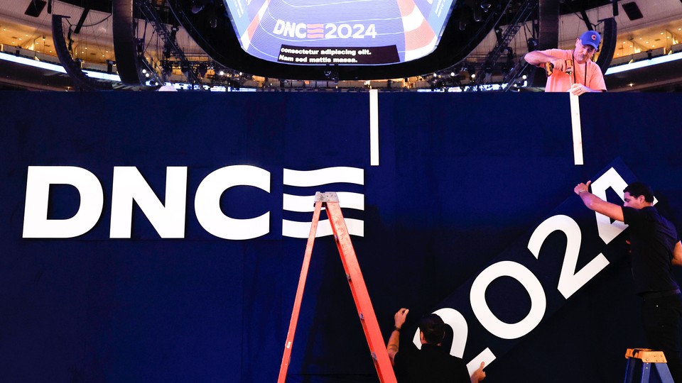 A DNC 2024 sign