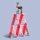 A donkey standing on top of a house of cards.