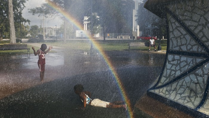 rainbow in the rain