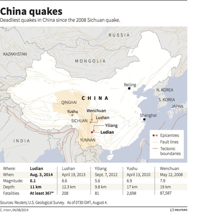 Earthquake in China Leaves Hundreds Dead, Thousands Injured - The Atlantic