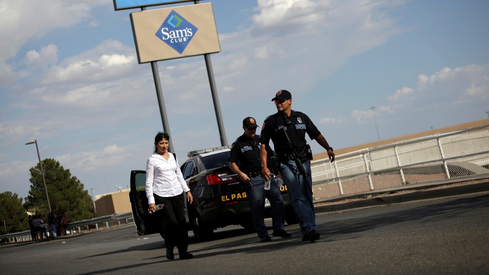 Police after a shooting in El Paso