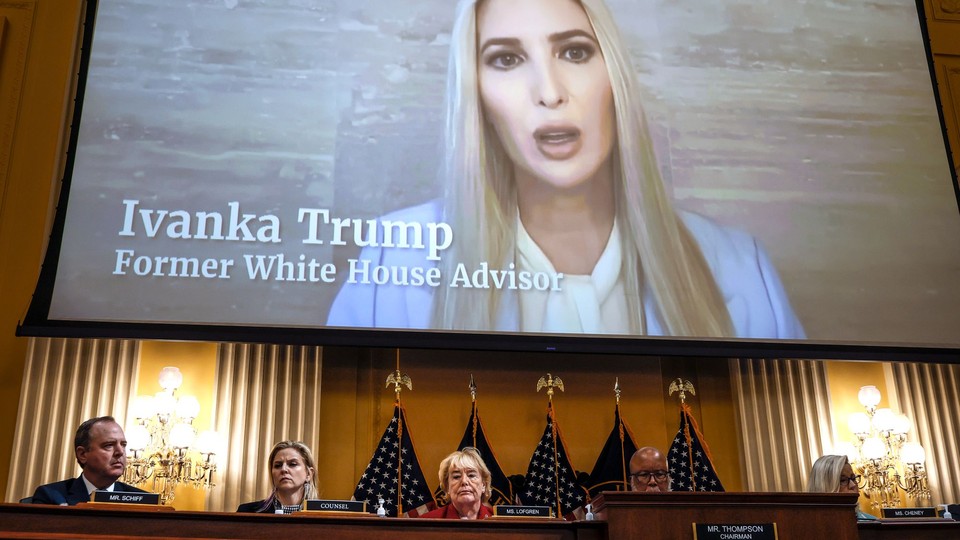 Ivanka Trump testifying video video at the Jan 6 hearings.