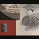 Images of ice cream, stacked plates, and an eye