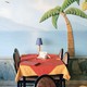 Painting of tropical scene in restaurant in Greece