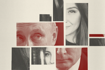 Juxtaposed photos of Vladimir Putin and Vera Pekhteleva