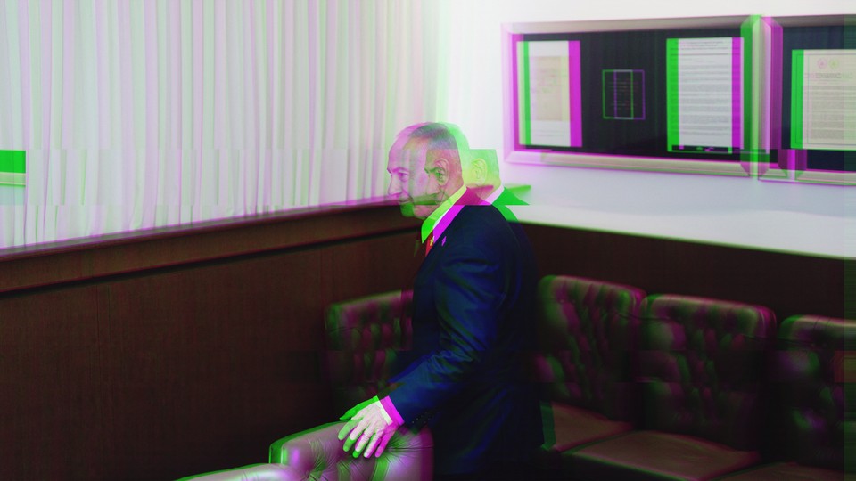 A pixellated image shows Israaeli Prime Minister Benjamin Netanyahu taking the stand.