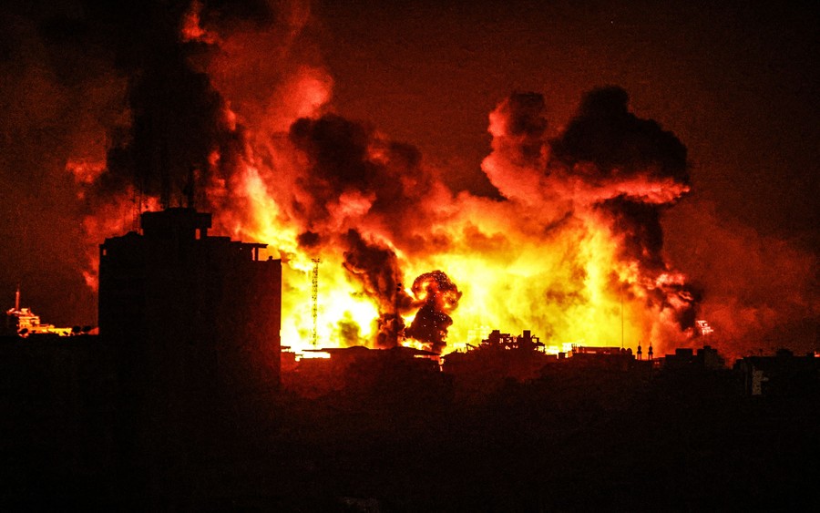 A hellscape of smoke and flames