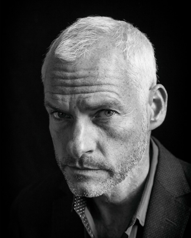 Martin McDonagh portrait in black and white