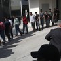 Undocumented immigrants leave a U.S. federal court in shackles in McAllen, Texas.