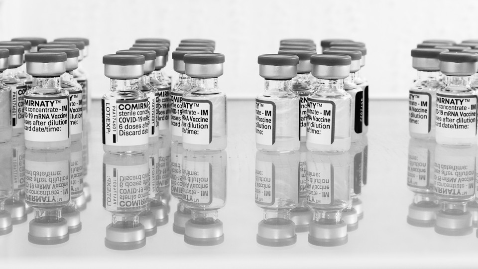 Bottles of the Pfizer-BioNTech vaccine