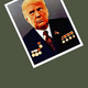 An illustration of Donald Trump in a Soviet uniform.