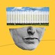 White picket fence and bottom half of a woman's face
