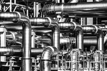 Silver metal gas pipes