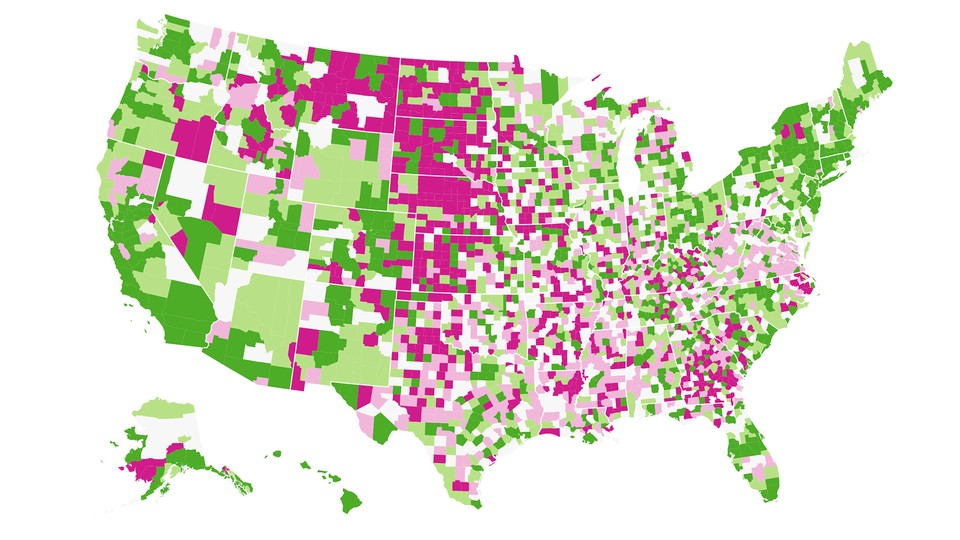 A map of the U.S. showing the percentage of households editing Wikipedia by county.