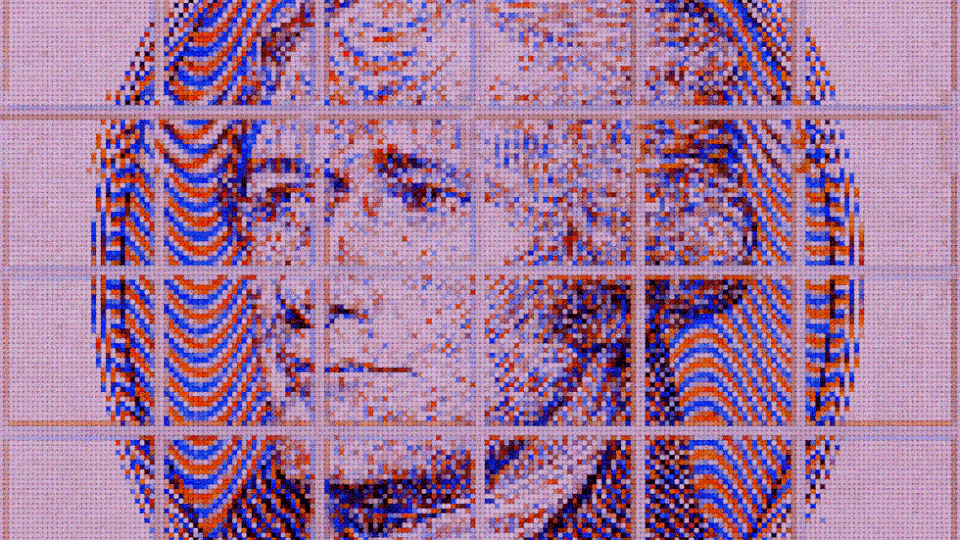 A gif of Alexander Hamilton, fading into blur