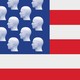 An illustration of an American flag with heads replacing the stars