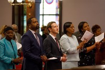 Mark Zuckerberg inside a church