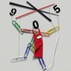 Marionette made of paperclips and the hands of a clock.